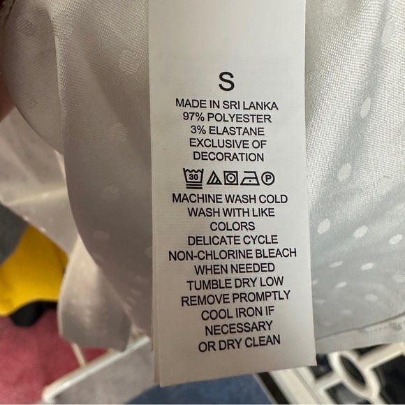 Kate Spade Mrs Camisole Tank Top White Dot‎ Fabric with Black Trim Size Small - Picture 4 of 11